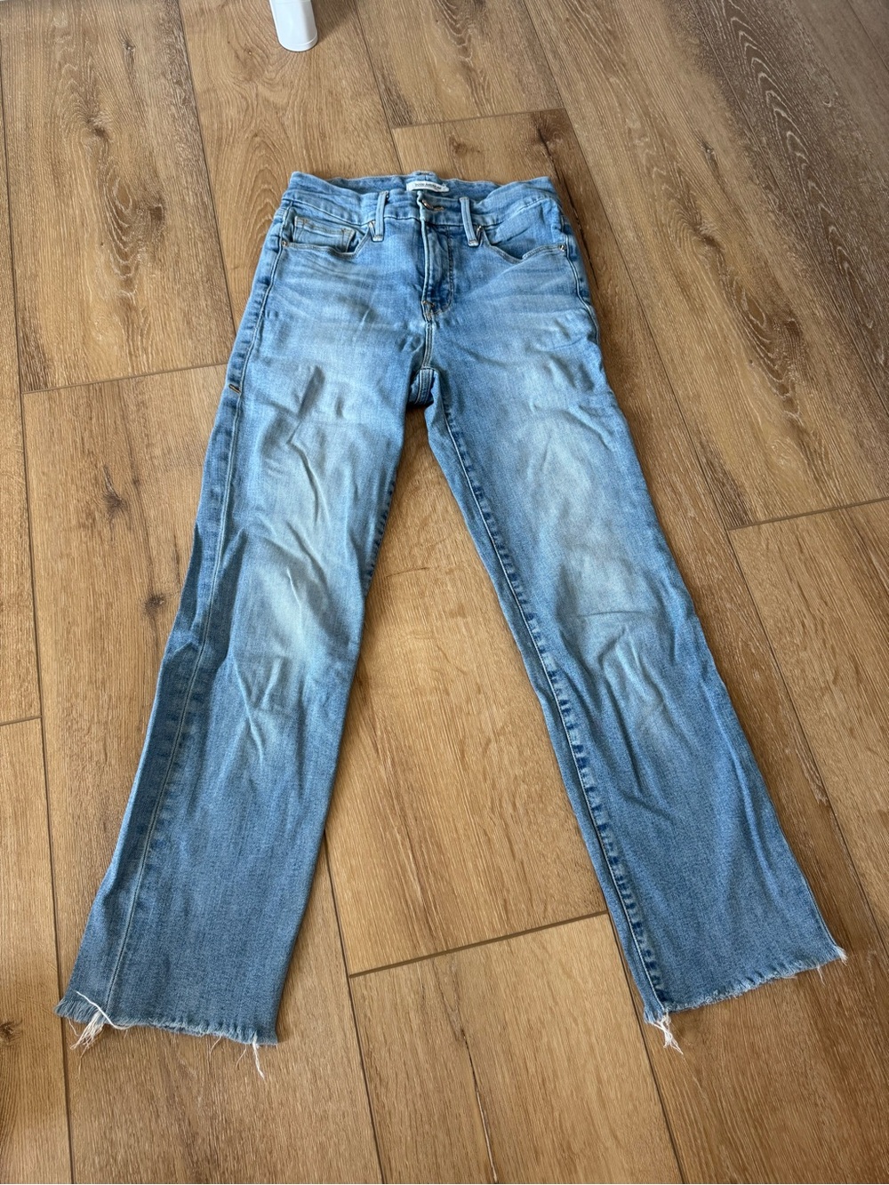 Good American Good Straight Jeans Raw Hem size 0 / 25